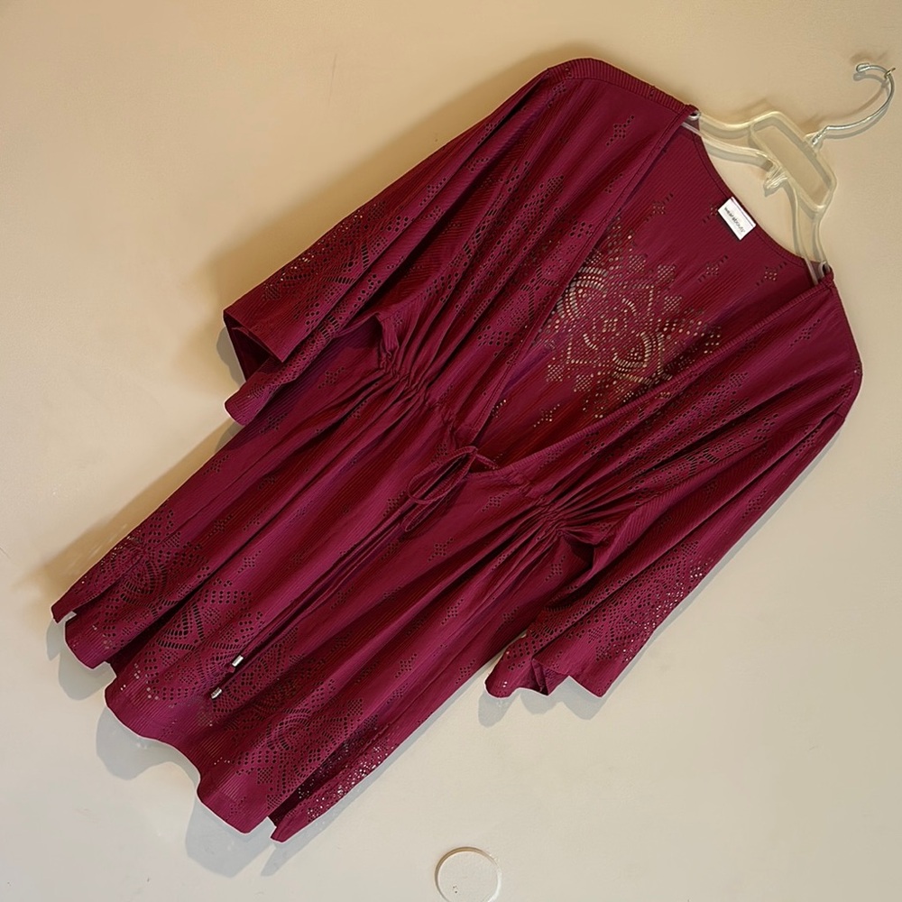 Elegant Burgundy Swim Coverup